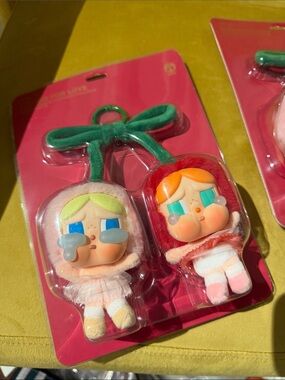 Crybaby Crying for Love cherry Keychain - Pink & Red Plush Charm